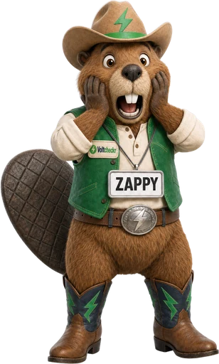 Zappy the Voltcheckr beaver shocked by a number